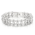 Retro Heavy Brush Stainless Steel Motorcycle Chain Bracelet 11/13MM Wide Mens Women Bike Biker Bracelets Hip-Hop Jewelry 19-23cm