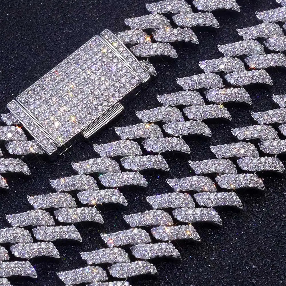 Iced Out Spiked Chain Necklace Stainless Steel