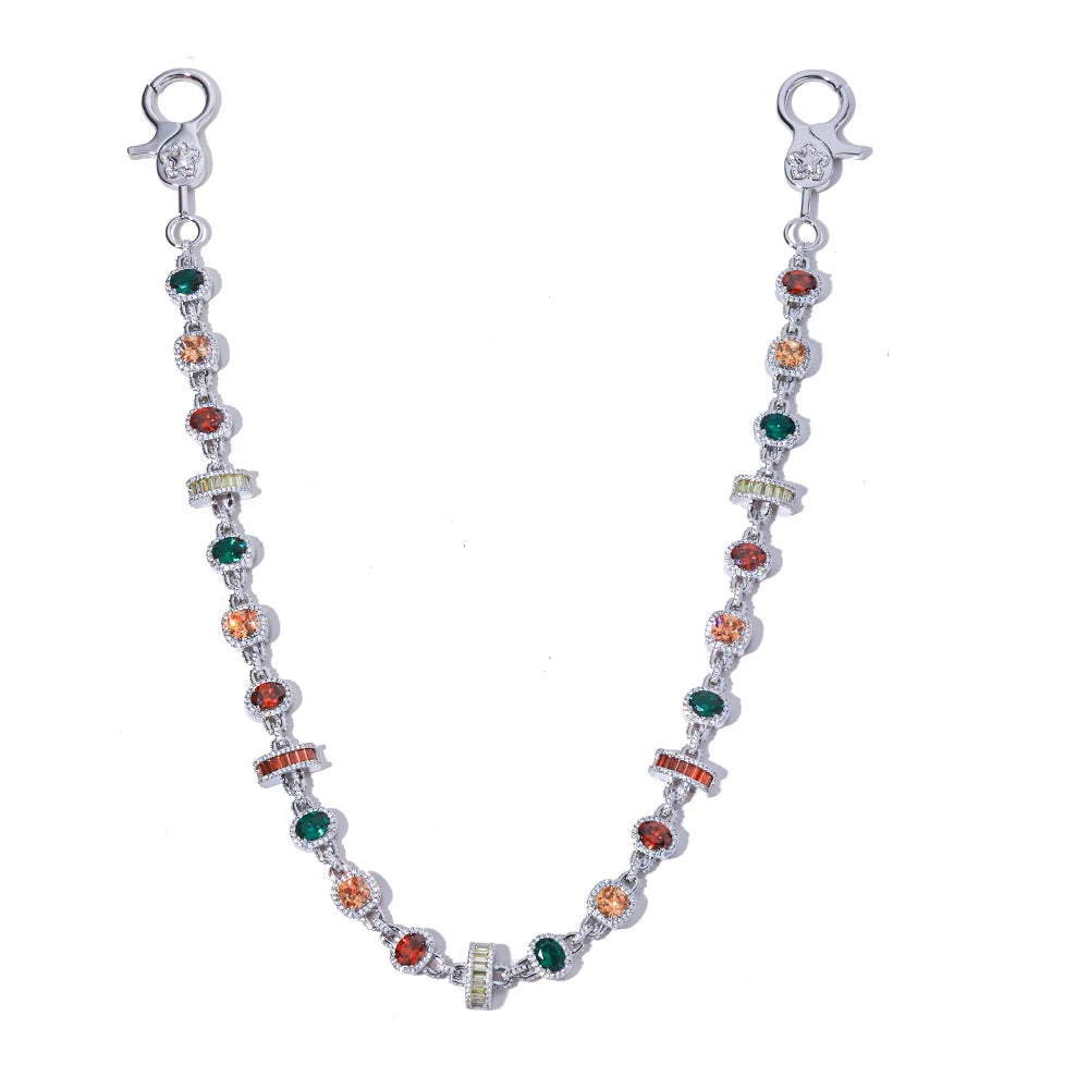 Iced Out Waist Chain Colored Zircon Geometric