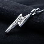Iced Out Lightning Pendant — 925 Silver