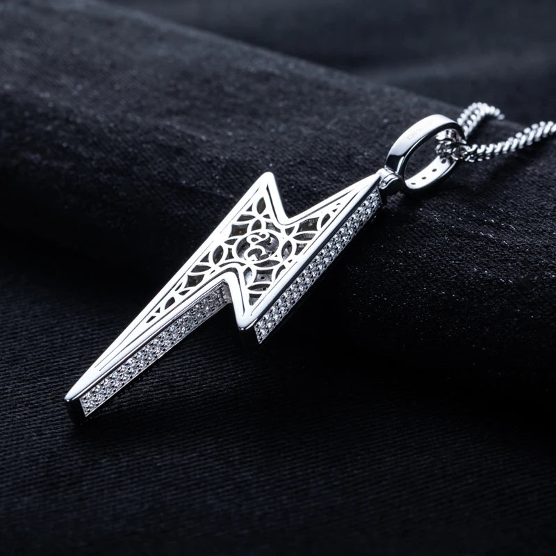 Iced Out Lightning Pendant — 925 Silver