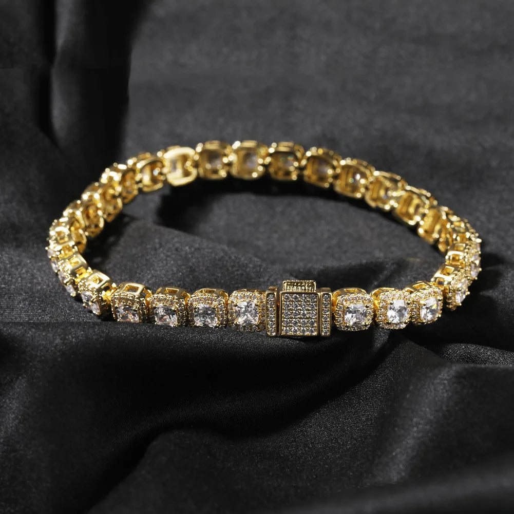 24K Gold Iced Out Rock Candy Necklace 7mm