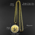 Saint Francis of Assisi Pendant Necklace — Stainless Steel