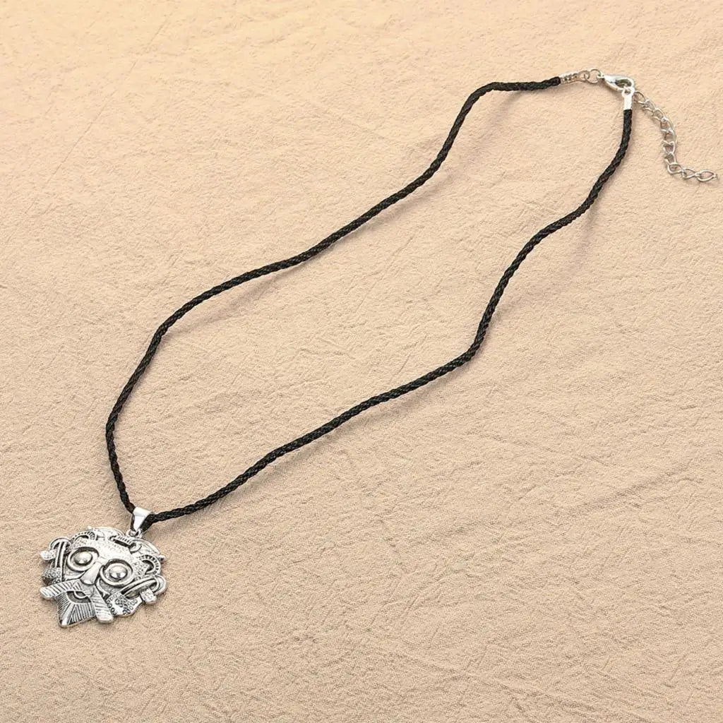 Knitial April Stainless Steel Loki's Mask Viking Pendant Amulet Sterling Silver Necklace Scandinavian Viking Jewelry