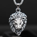 Punk Hip Hop Men Necklace Animal Lion Head Pendant Necklace New Fashion Metal Sliding Pendant Necklace Accessories
