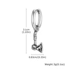 Viking Wolf Axe Hoop Earrings — Stainless Steel