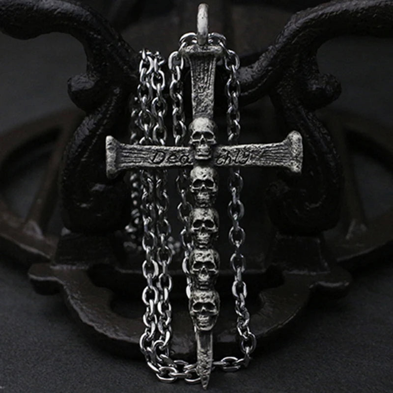 Vintage Punk Skull Necklace for Men Women 316L Stainless Steel Necklaces Men's chain Fashion Male Kiss Jewelry OSDZ201
