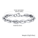 Link Chain Wristband Bracelet for Men — Stainless Steel