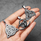 Celtic Knot Viking Carving Men Necklaces Stainless Steel Pendant Chain Women Punk Fashion Jewelry New Accessories Gift