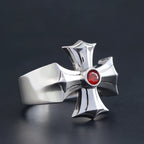 Iced Out Cross Jesus Ring — 925 Silver