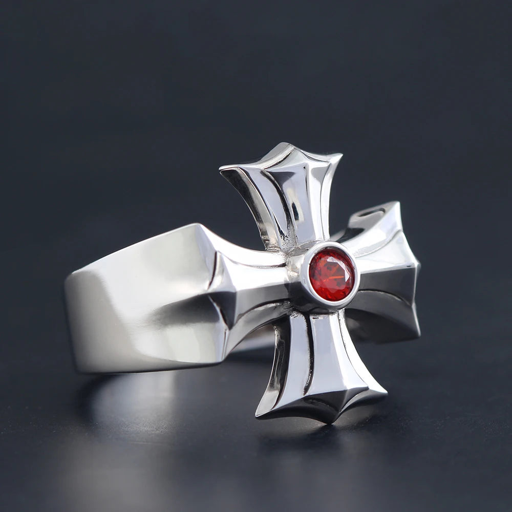 Iced Out Cross Jesus Ring — 925 Silver