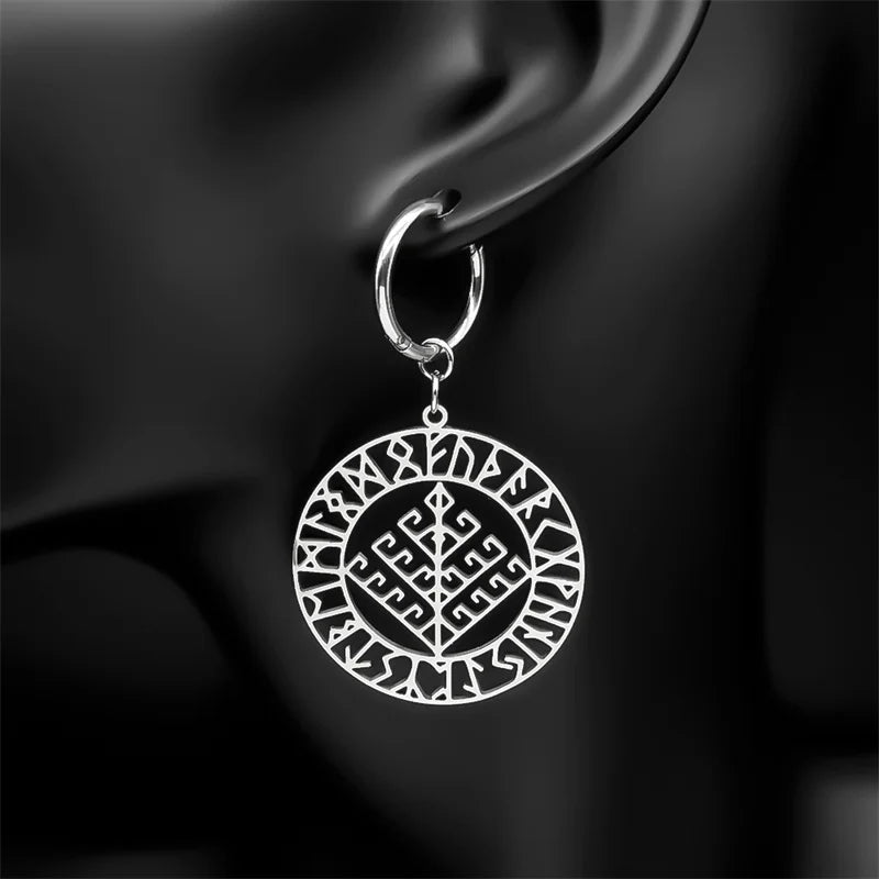 Viking Silver Pendant Wyrd's Web Symbol Drop Hollow