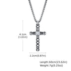 Cross Box Chain Pendant — Silver Stainless