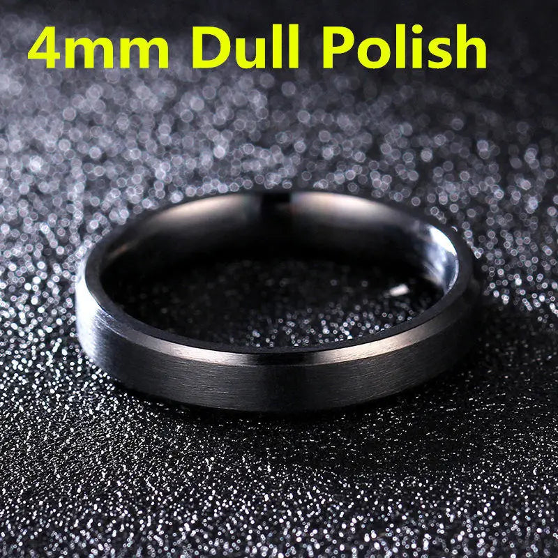 4-8mm Dull Polish Silver Color Titanium Ring For Men and Women Personalized Ring Customize Engraved