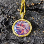 Iced Out Photo Pendant Necklace Stainless Steel