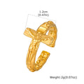 Fashion Vintage Jesus Cross Rings for Men, Waterproof Stainless Steel Adjustable Open Rings, Religious Party Jewelry Gift