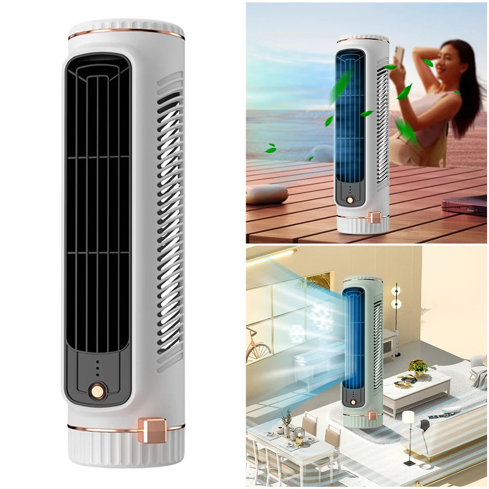 Rechargeable Wall Mount Air Cooler Silent Vertical Tower Fan Air Conditioning Fan for Home Bedroom Office Living Room