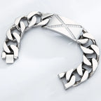 Massive Man Bracelet 20MM Width Men's Stainless Steel Cuban Link Chain Bracelet with CZ Gothic Biker Jewelry Accessory