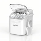 LOEFME 12kg/24h Portable Mini Ice Maker Machine 6 Mins/8pcs 2 Sizes Ice Cubes Home Desktop Ice Maker with Scoop and Ice