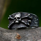 NEW Men's 316L stainless steel rings Vintage Calvarium Skull ring Aegishjalmur punk biker Jewelry Gifts free shipping
