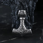 Celtic Knot Thor's Hammer Pendant Necklace — Stainless Steel