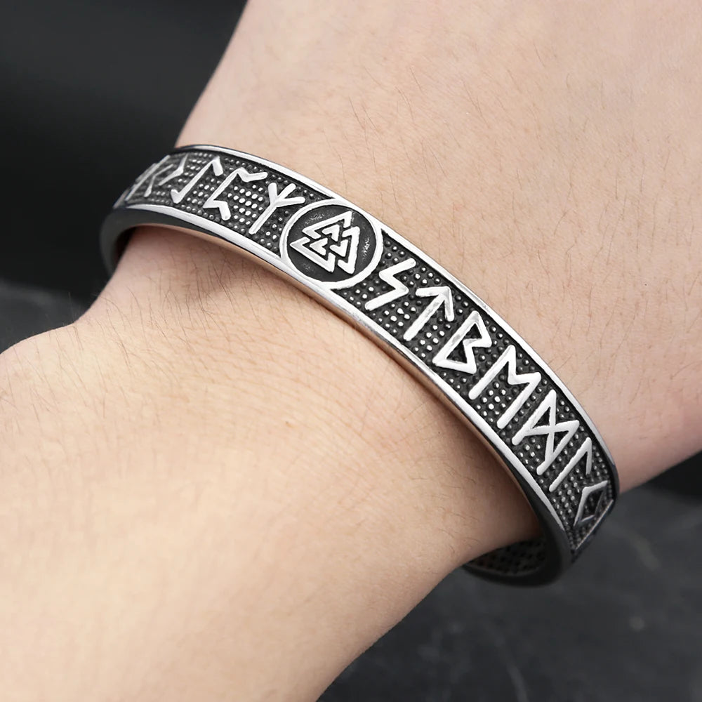 Valknut Cuff Bracelet — Stainless Steel