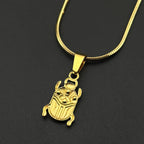 Egyptian Scarab Gold Pendant Necklace — Stainless Steel