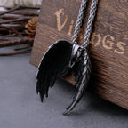 Stainless Steel Classic Angel Wings Necklace Men's Fashion Animal Boutique Handmade Hip Hop Pendant Jewelry Gift
