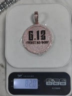 Iced Out Letter Pendant Rose Gold 60MM