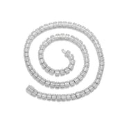 Iced Out Rock Sugar Tennis Chain Miami Cuban Link Necklace 5mm
