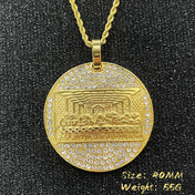 Last Supper Pendant Necklace — Big Jesus Rhinestone, Gold-Tone