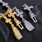 Iced Out Cross Pendant Cuban Chain Necklace 18MM