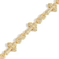 Gold Cross Iced Out Bracelet 8MM