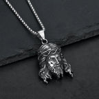 Catholic Vintage Jesus Head Pendant Necklaces For Men Women Fashion Stainless Steel Religious Amulet Jewelry Gifts Dropshipping