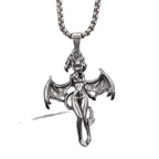 Devil Bat Goddess Pendant Necklace — Stainless Steel