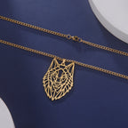 Skyrim Wolf Amulet Cut Out Pendant Necklace Men Women Stainless Steel Hip Hop Box Chain Necklaces Animal Jewelry Birthday Gift