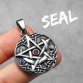 Star Moon Pendant Necklace Stainless Steel Vintage