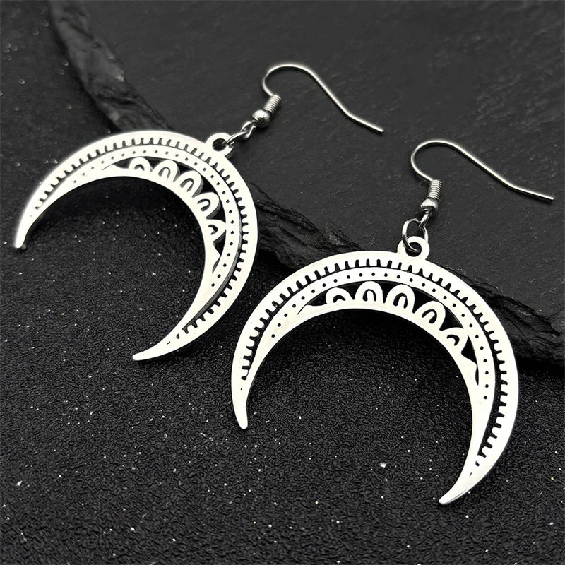 Moon Gold Pendant Witchcraft Divination Hoop Crescent