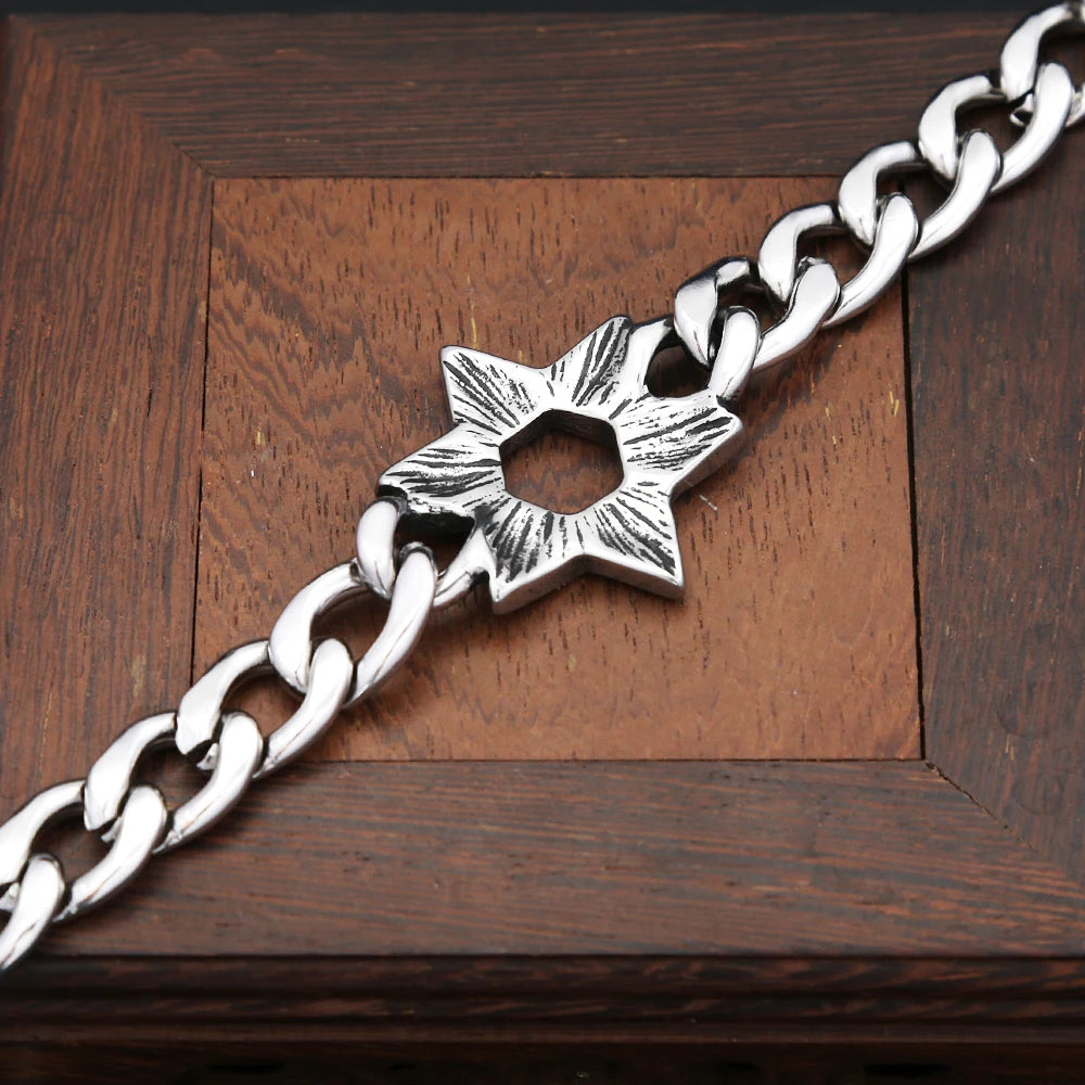 Star of David Chain Bracelet — Stainless