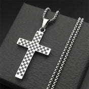 Jesus Christ Cross Pendant Necklace Box Chain — Stainless Steel