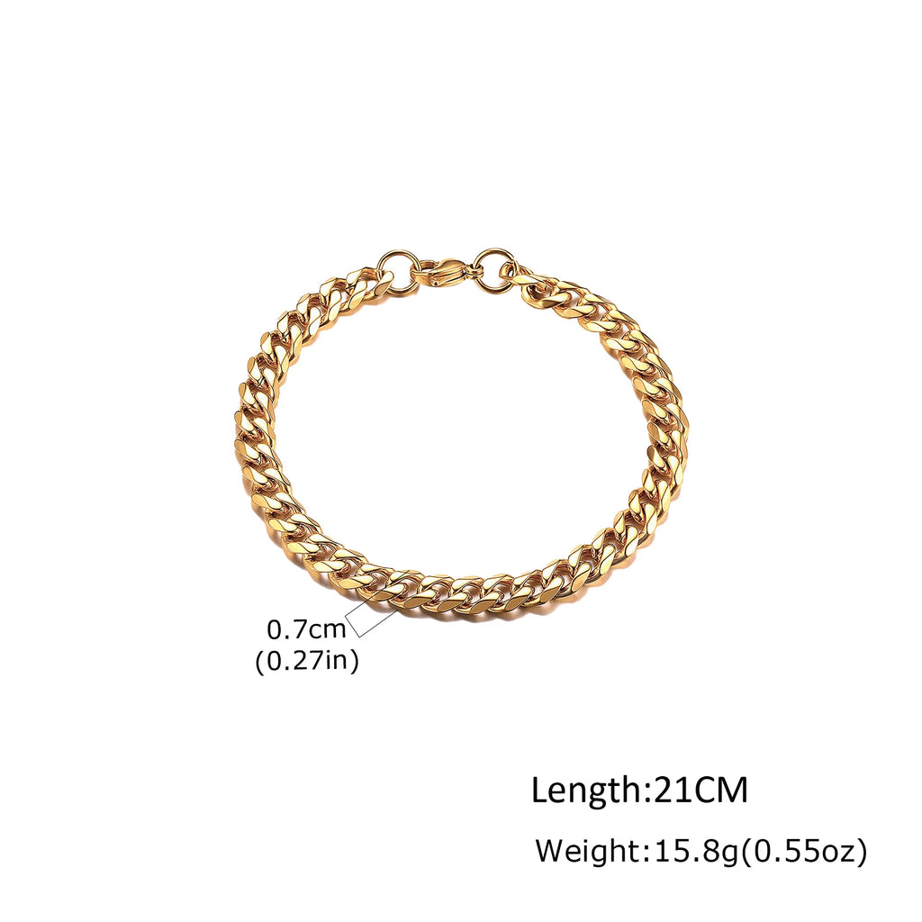 Gold Chunky Chain Bracelet — Stainless Steel