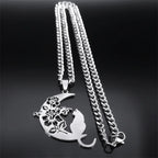 Wicca Moon Cat Pendant — Stainless Steel