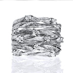 Entwined Vines Multi-Layer Wide Ring for Women — Stainless Steel