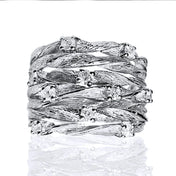 Entwined Vines Multi-Layer Wide Ring for Women — Stainless Steel