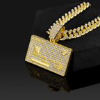 Men's Hip Hop Credit VISA Card Pendants With 13mm Miami Cuban Chain Iced Out Bling Bank Card Necklaces Fashion Jewelry for Woman