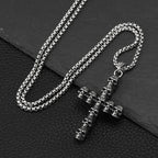 Cross Skull Steel Pendant European American Retro