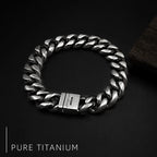 Ultra Light 14mm TA1 Bracelet for Fashion Men Anti-Allergy Titanium Curb Cuban Link Chain Necklaces Bracelets