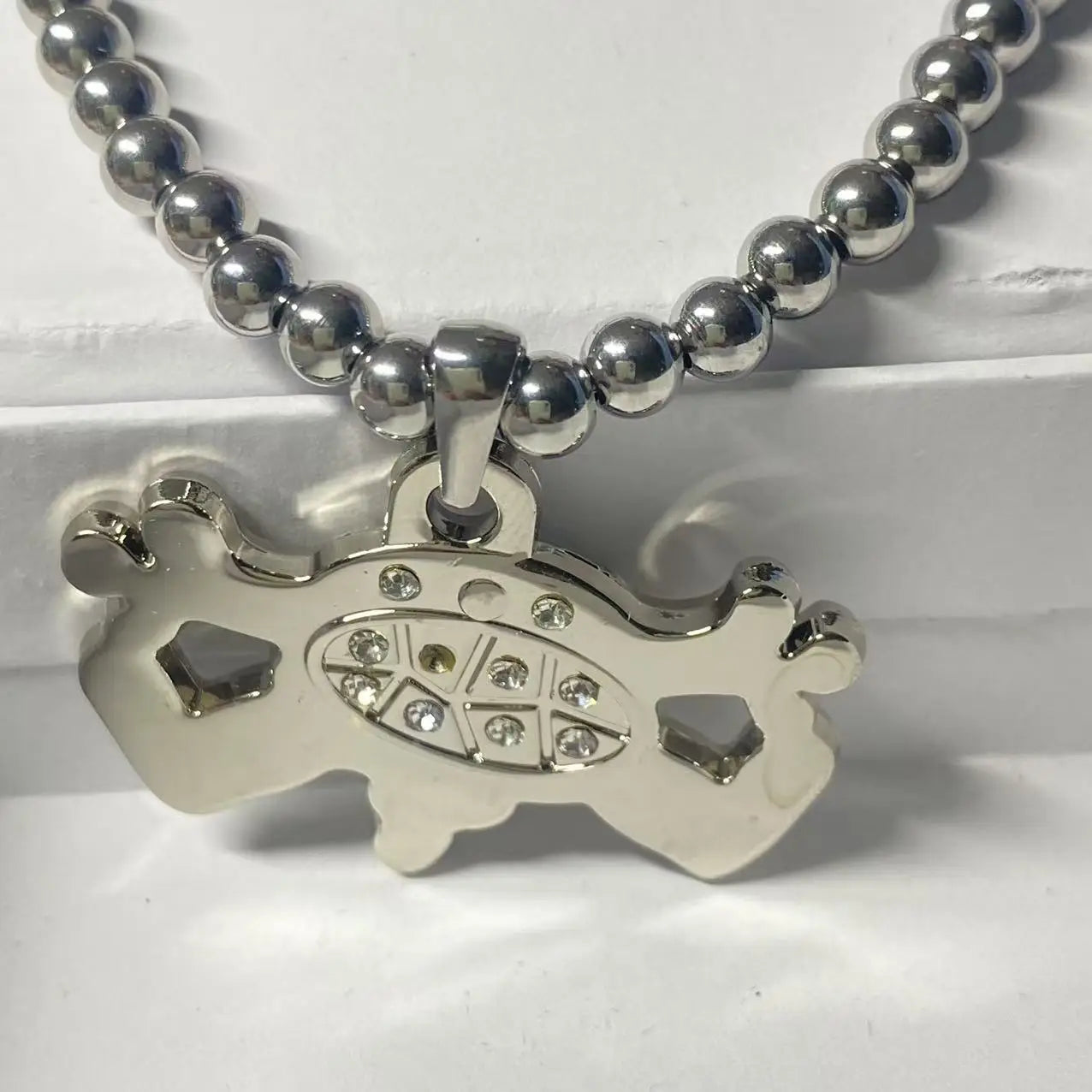 Hip-hop Style Stainless Steel Round Bead Chain, Rapper Necklace, a Niche Design Necklace Gift for Fashionable Men and Women