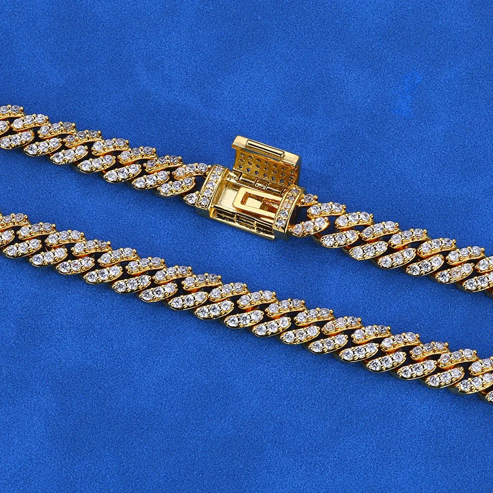Iced Out Cuban Bracelet Stainless Steel Moissanite