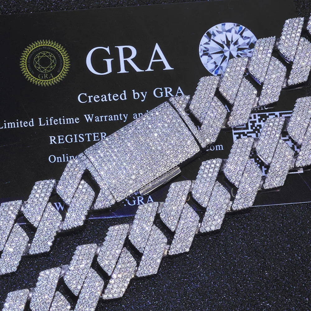925 Silver Cuban Moissanite Bracelet VVS 15MM